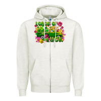 Oatmeal Heather Loads of luck St. Patricks Day Zipper Hoodie - FaDigitalArtStudio