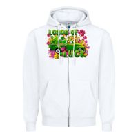 White Loads of luck St. Patricks Day Zipper Hoodie - FaDigitalArtStudio