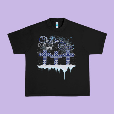 Christmas Christ Begins With Urban Heavy Tee Designed By Bettercallsaul