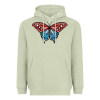 Matcha Patriotic American Flag Butterfly 4th of July Heavyweight Hoodie - LillyAllenDesigns