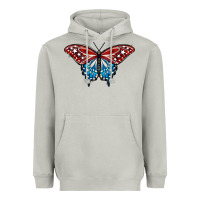 Moon Dust Patriotic American Flag Butterfly 4th of July Heavyweight Hoodie - LillyAllenDesigns