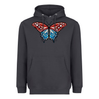 Smoke Patriotic American Flag Butterfly 4th of July Heavyweight Hoodie - LillyAllenDesigns