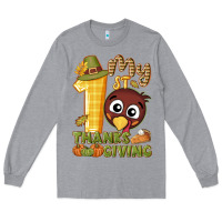 Heather Grey My 1st Thanksgiving with turkey Long Sleeve Tee - NancyCooperArtShop