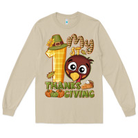 Mushroom My 1st Thanksgiving with turkey Long Sleeve Tee - NancyCooperArtShop