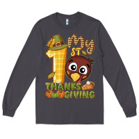 Smoke My 1st Thanksgiving with turkey Long Sleeve Tee - NancyCooperArtShop