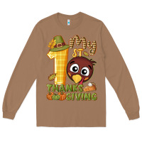 Toasted Coconut My 1st Thanksgiving with turkey Long Sleeve Tee - NancyCooperArtShop
