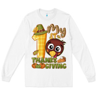 White My 1st Thanksgiving with turkey Long Sleeve Tee - NancyCooperArtShop