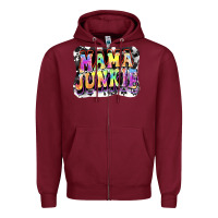 Burgundy Mama junkie Mother's Day Zipper Hoodie - FaDigitalArtStudio