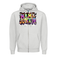 Dove Grey Mama junkie Mother's Day Zipper Hoodie - FaDigitalArtStudio