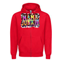 Red Mama junkie Mother's Day Zipper Hoodie - FaDigitalArtStudio