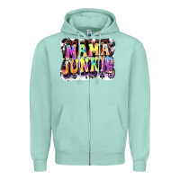 Seafoam Mama junkie Mother's Day Zipper Hoodie - FaDigitalArtStudio