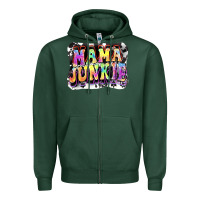 Sports Green Mama junkie Mother's Day Zipper Hoodie - FaDigitalArtStudio
