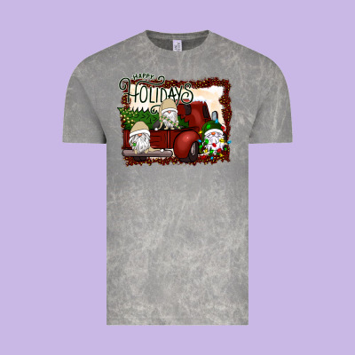 Happy Holidays Gnomes Christmas Truck Vintage Tee Designed By Bettercallsaul