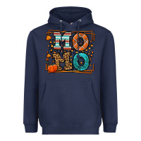 Navy Fall Autumn Leopard Momo Heavyweight Hoodie - LillyAllenDesigns