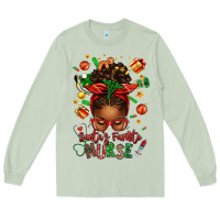 Matcha santa's favorite nurse afro messy bun Long Sleeve Tee - texasbilliewilder