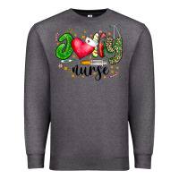 Charcoal Heather Jolly Nurse Black Premium Sweatshirt - CowhideDigitalArt
