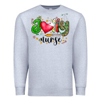 Heather Grey Jolly Nurse Black Premium Sweatshirt - CowhideDigitalArt