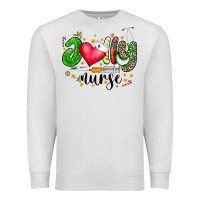 Oatmeal Heather Jolly Nurse Black Premium Sweatshirt - CowhideDigitalArt