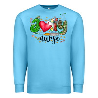 Ocean Blue Jolly Nurse Black Premium Sweatshirt - CowhideDigitalArt