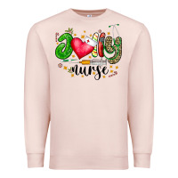 Pale Pink Jolly Nurse Black Premium Sweatshirt - CowhideDigitalArt
