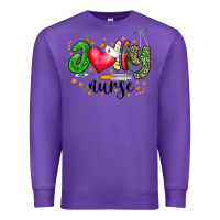 Purple Jolly Nurse Black Premium Sweatshirt - CowhideDigitalArt