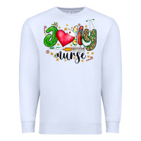 White Jolly Nurse Black Premium Sweatshirt - CowhideDigitalArt