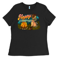 Black happy camping Ladies Tee - NancyCooperArtShop