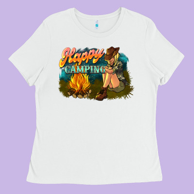 Happy Camping Ladies Tee Designed By Nancycooperartshop