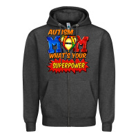 Charcoal Heather Autism mom what's your superpower Mother's Day Zipper Hoodie - FaDigitalArtStudio
