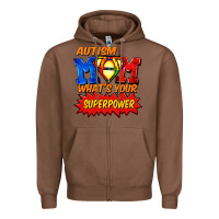 Chestnut Autism mom what's your superpower Mother's Day Zipper Hoodie - FaDigitalArtStudio