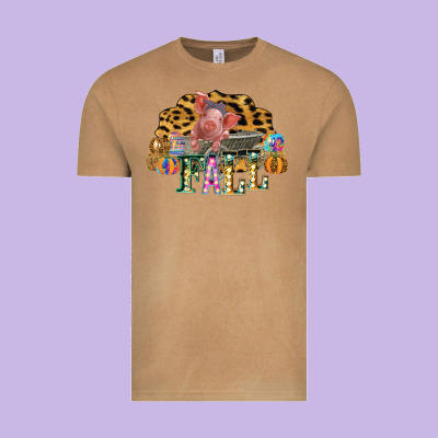 Fall Scene Pumpkin Watercolor Pig Wagon Serape Cheetah Vintage Tee Designed By Bettercallsaul