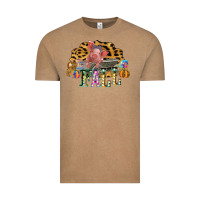 Vintage Coffee Fall Scene Pumpkin Watercolor Pig Wagon Serape Cheetah Vintage Tee - Bettercallsaul
