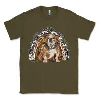 Army Green english bulldog rainbow Classic Tee - BarkalooDesign