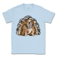 Dusty Blue english bulldog rainbow Classic Tee - BarkalooDesign