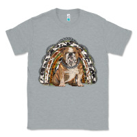 Heather Grey english bulldog rainbow Classic Tee - BarkalooDesign