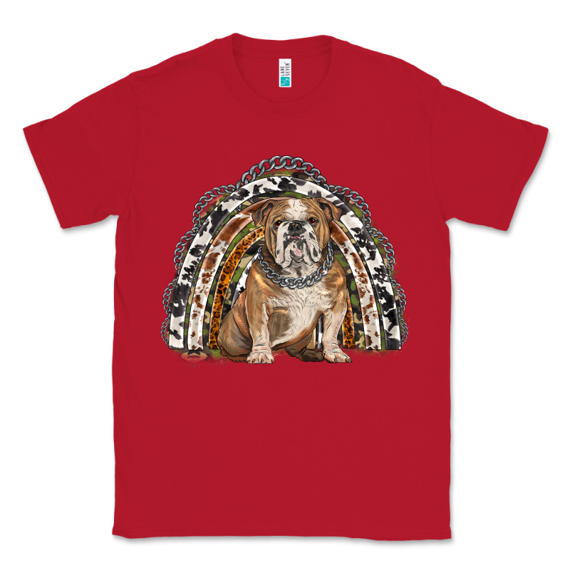 English Bulldog Rainbow Classic Tee by BarkalooDesign | Teevron