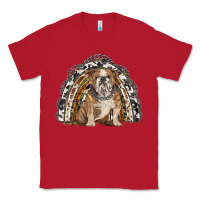 Red english bulldog rainbow Classic Tee - BarkalooDesign