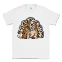 White english bulldog rainbow Classic Tee - BarkalooDesign