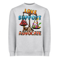 Heather Grey Love support advocate Heavyweight Sweatshirt - CowGirlArtShop
