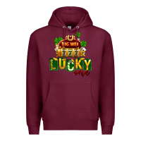 Burgundy St. Patrick's lucky one Premium Hoodie - FaDigitalArtStudio