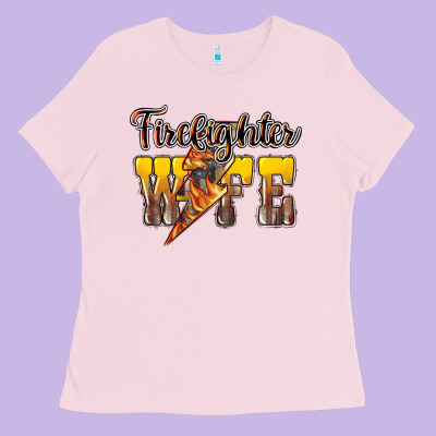 Firefighter Wife Lightning Bolt Ladies Tee Designed By Nancycooperartshop