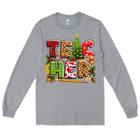 Heather Grey teacher christmas Long Sleeve Tee - texasbilliewilder