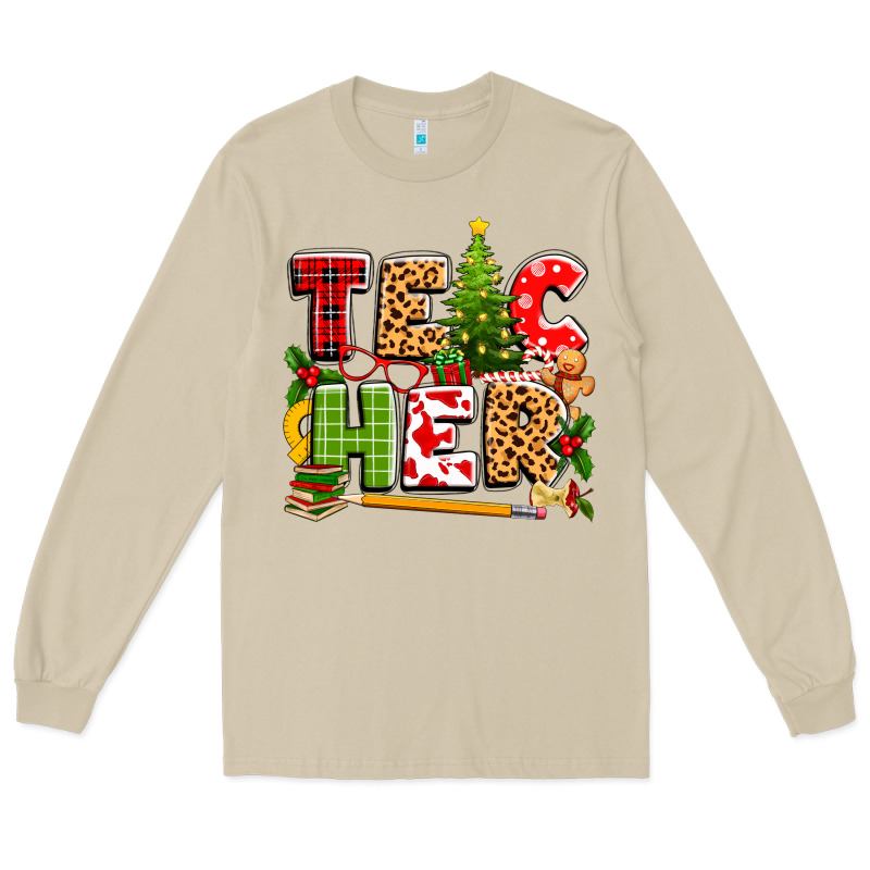 Teacher Christmas Long Sleeve Tee by texasbilliewilder | Teevron