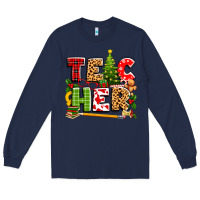 Navy teacher christmas Long Sleeve Tee - texasbilliewilder