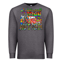 Charcoal Heather Just a Girl Small Town Autism Premium Sweatshirt - CowhideDigitalArt
