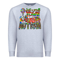 Heather Grey Just a Girl Small Town Autism Premium Sweatshirt - CowhideDigitalArt