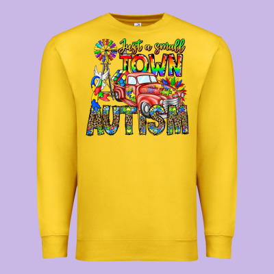 Just A Girl Small Town Autism Premium Sweatshirt Designed By Cowhidedigitalart