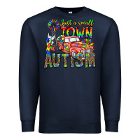 Navy Just a Girl Small Town Autism Premium Sweatshirt - CowhideDigitalArt