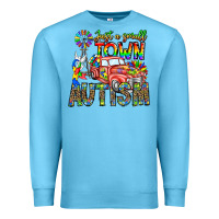 Ocean Blue Just a Girl Small Town Autism Premium Sweatshirt - CowhideDigitalArt