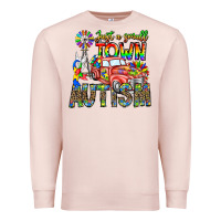 Pale Pink Just a Girl Small Town Autism Premium Sweatshirt - CowhideDigitalArt